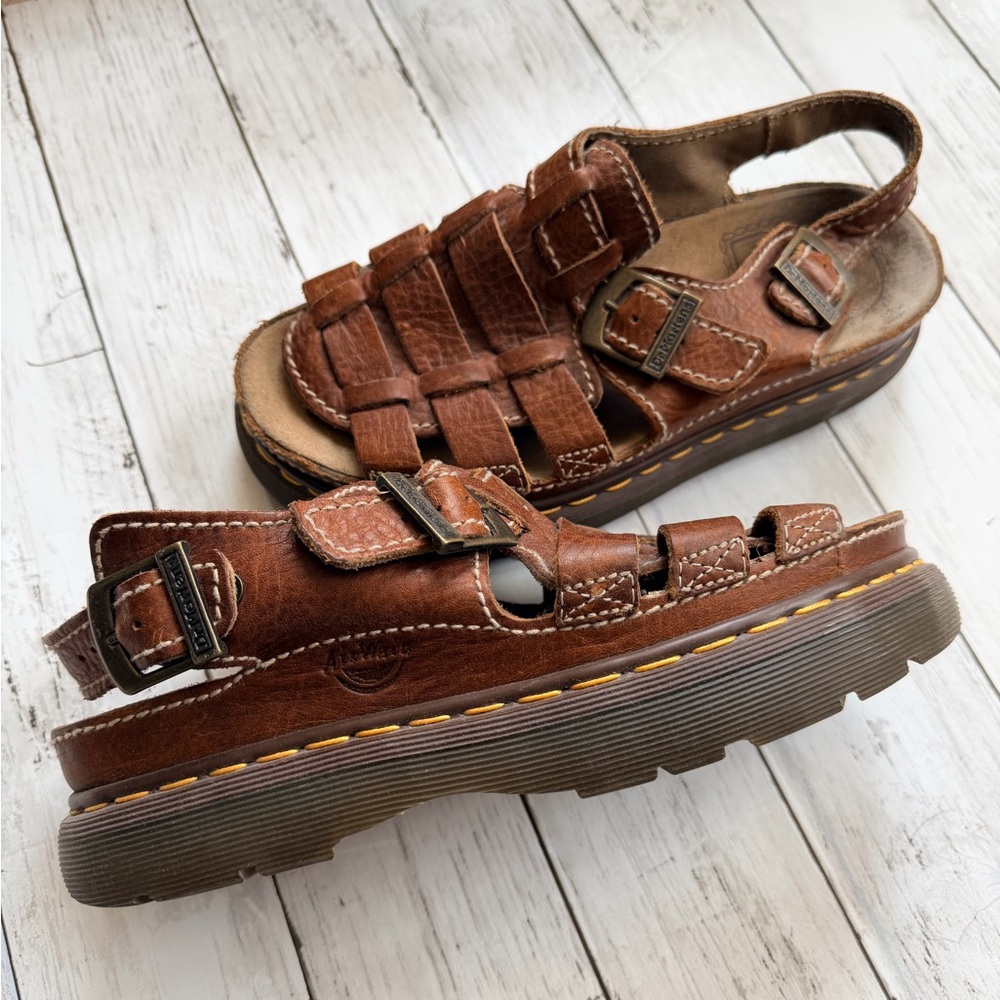 Dr. Martens Chestnut Leather Strap Sandals